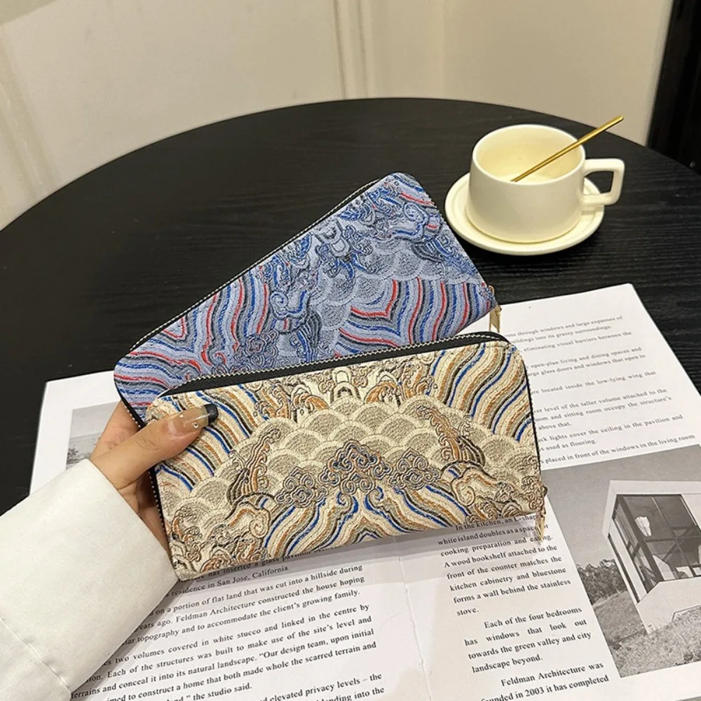 

Zipper Women Long Wallet Multiple Card Slots Card Storage Bag Card Holder Korean Style Handheld PU Leather Coin Purse Female