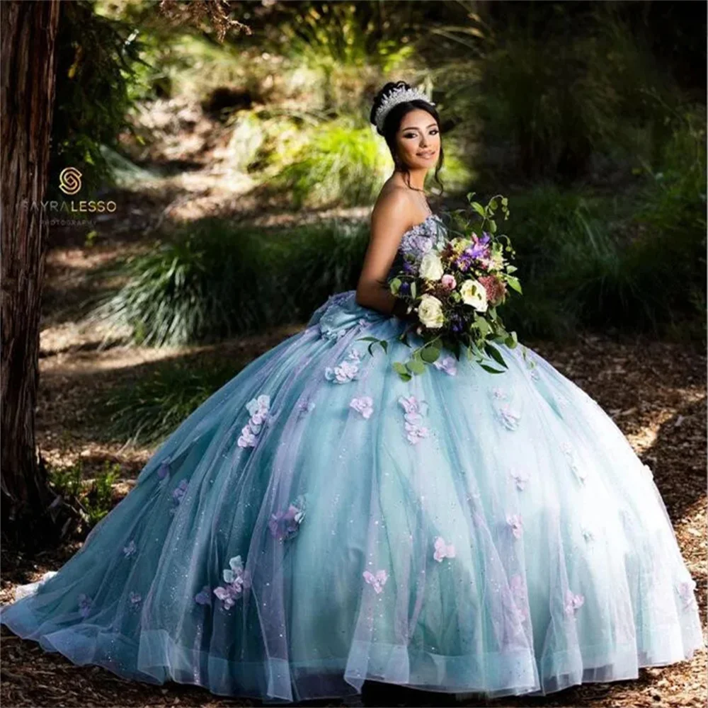 Элегантное милое платье Quinceanera, очаровательное вечернее платье с открытыми плечами, бальное платье с цветочным узором для девочек, милое платье 16, Vestidos