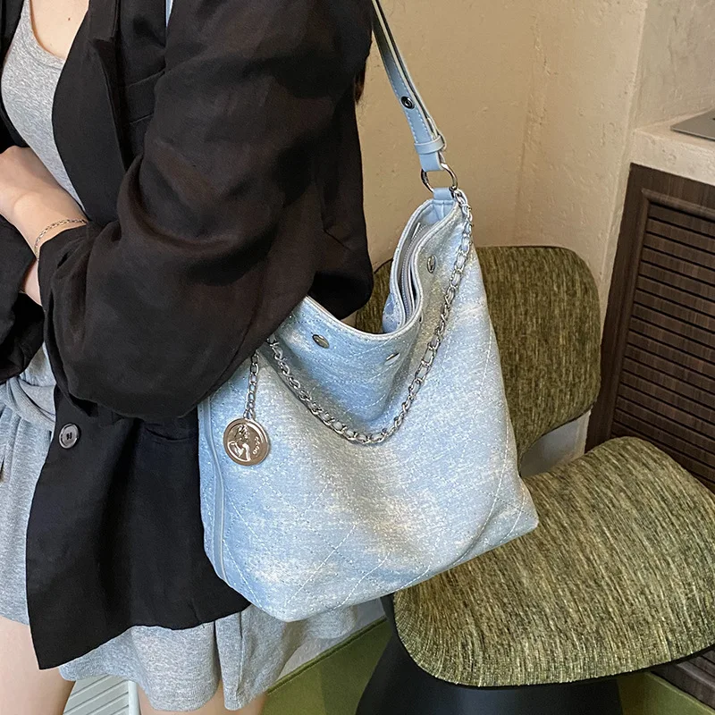 

Leisure Large Capacity Denim Crossbody Bags for Women Bucket Bag Women Shoulder Bags Purse and Handbags Designer Bags Сумка Sacs