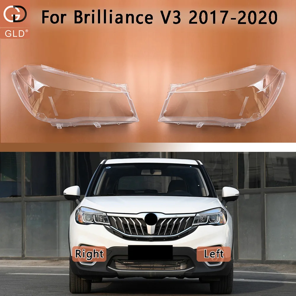 For Brilliance V3 2017 2018 2019 2020（Transparent）Headlamp Cover Transparent Lamp Shade Case Headlight Shell Lens Plexiglass