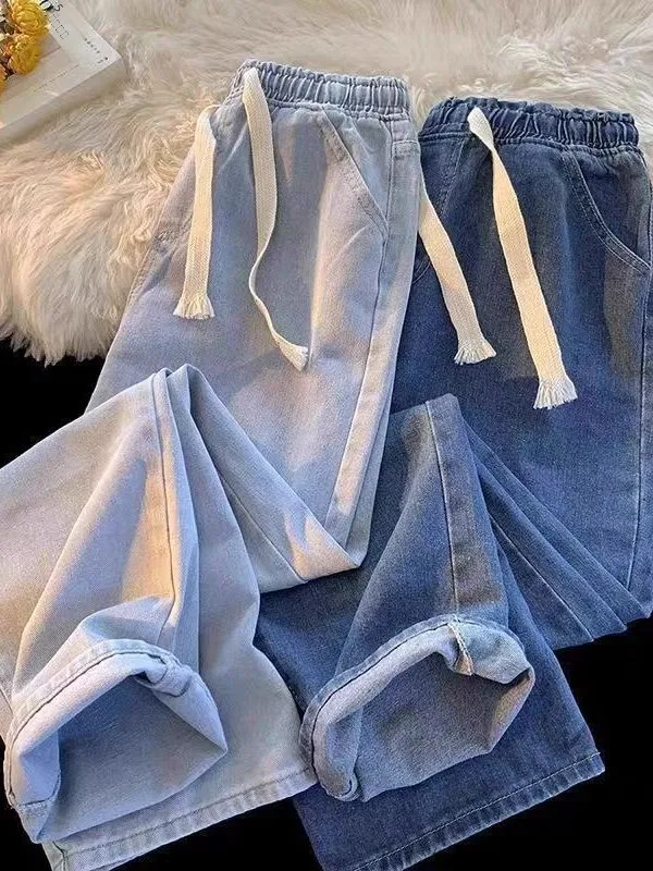 

Мужские рабочие джинсы с эластичной талией, прямые, повседневные, длинные брюки, грязеотталкивающие, износостойкие, удобные, из хлопкового денима