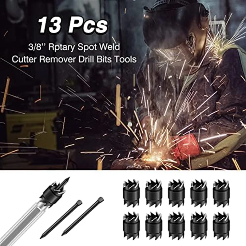 

A39I-Double Sided Spot Weld Cutter Accessories 3/8 HSS Spot Weld Cutter Remover Drill Bits Hex Sheet For Power Drill