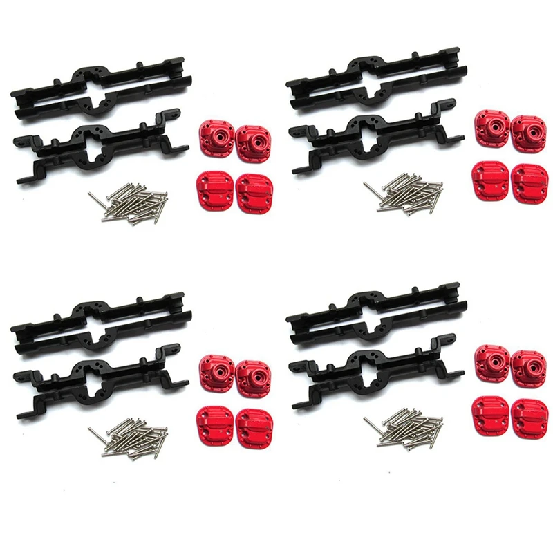 

4X Metal Front And Rear Bridge Axle Housing Case For MN D90 D91 MN99 MN99S 1/12 RC Car Upgrade Parts Accessories,Black