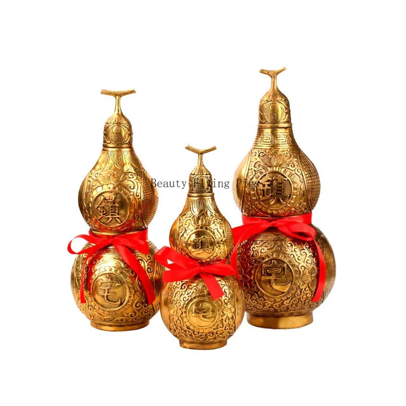 

Pure Copper Gourd Handicrafts Rare Treasures of Row Villas Feng Shui Christmas Gifts Home Accessories