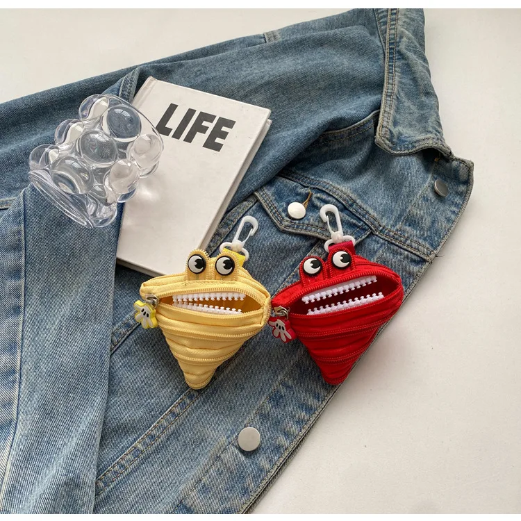 Mini Monster Zipper Coin Purse Key Lipstick Earphone Pouch