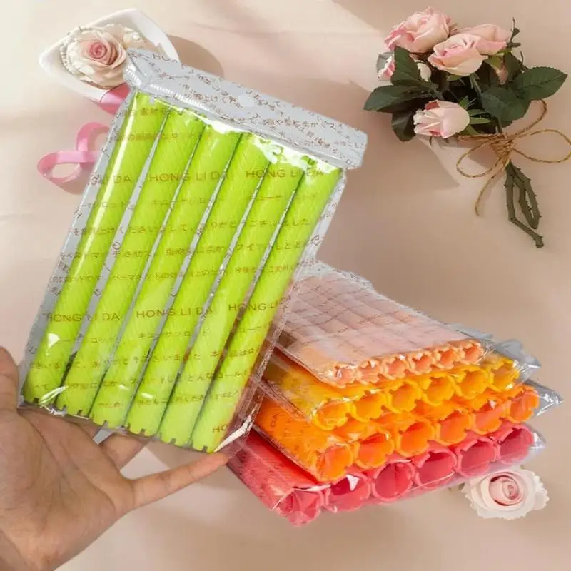 6 قطعة مموج الشعر بدون حرارة لا بكرات شعر الحرارة لينة الشباك قضيب سحب الأساسية كسول تجعيد الشعر قضبان موجة صانعي أدوات التصميم #4