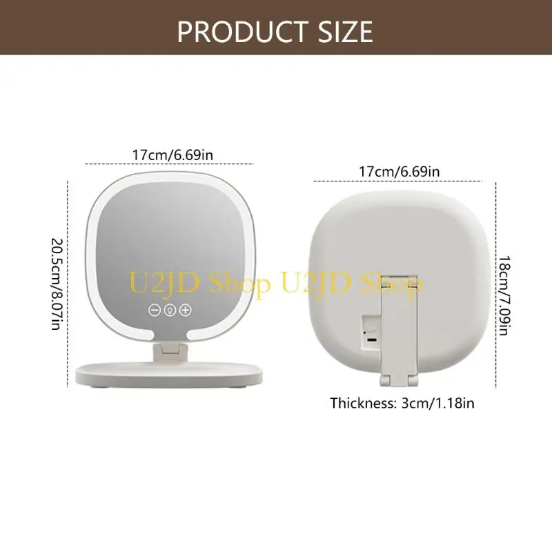 U2JD Professional 360 Makeup Mirror met Smartests Ambients Lighting voor nauwkeurige kleurrepresentatie