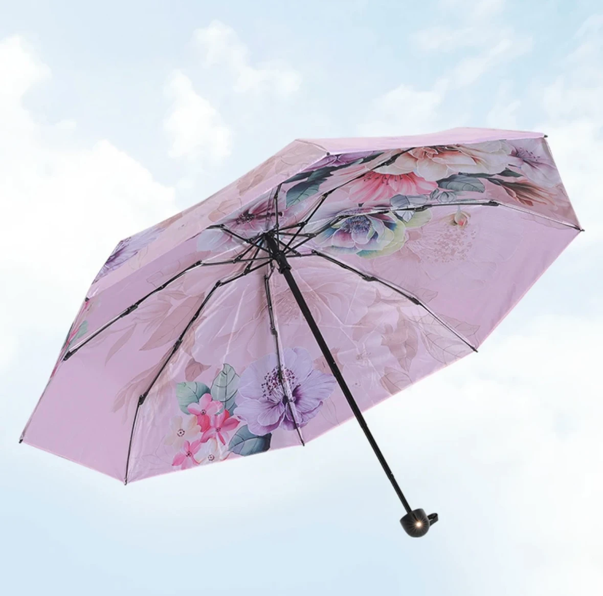 Double Layer Double-sided Printed Umbrella, Black Glue, Sunscreen, UV Protection, Sunshade Umbrella, Sun Umbrella