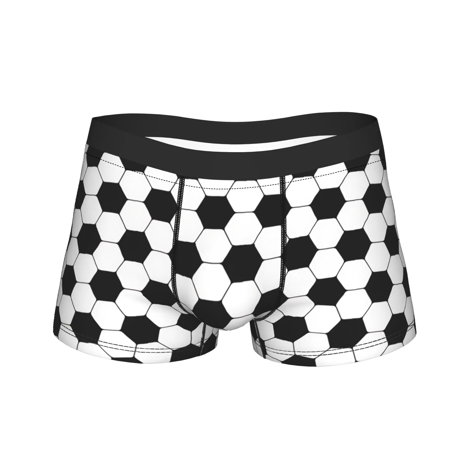 Soccer Ball Hexagon Texture Background Trunk  Pouch Underwear Quality Custom Shorts Briefs Funny Male Panties Plus Size 2XL
