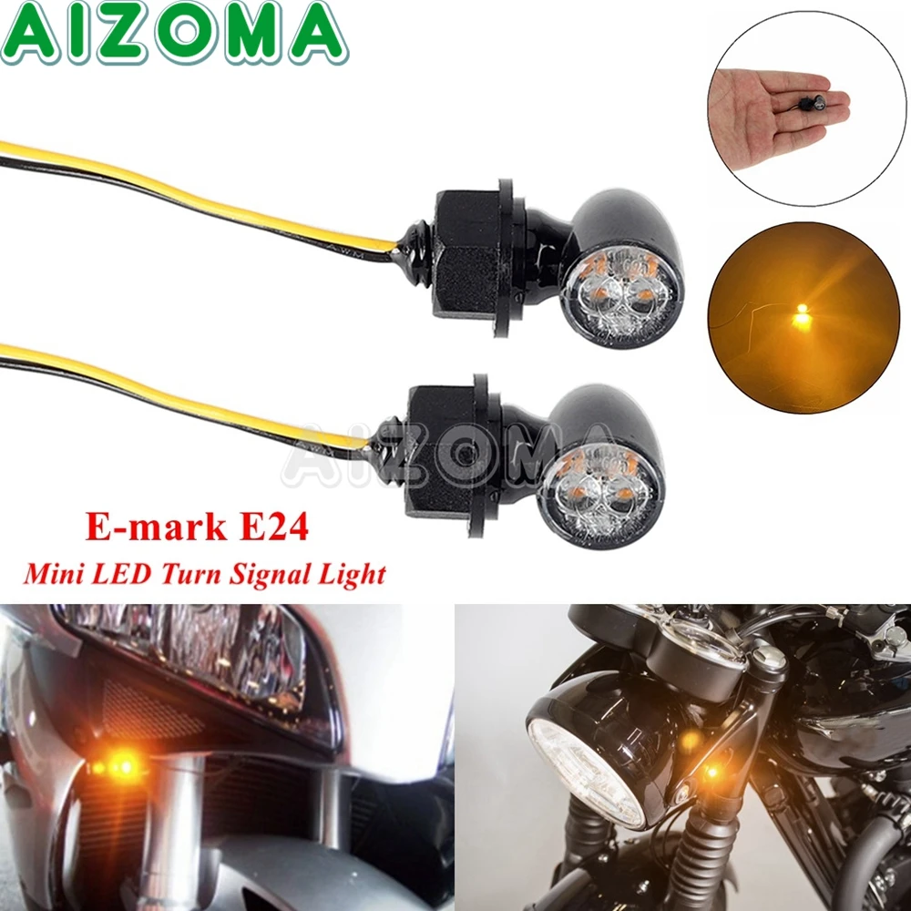 

Universal Motorcycle Amber Blinker Lamp 12V 2.7W LED Mini Turn Singal Lights For Harley Honda Suzuki Cafe Racer Chopper Bobber