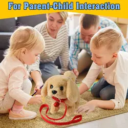 Electric Plush Toys Puppy Electronic Interactive Dog Walking Barking Tail Wagging Stretching Companion Animal for Kids Toddlers