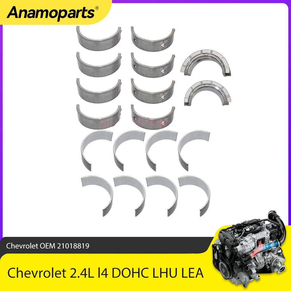 

Engine Parts Main Con-Rod Bearing Set Fit 2.4 L For Buick Verano Chevrolet Equinox Malibu 2.4L l4 GAS FLEX DOHC LHU LEA LAF