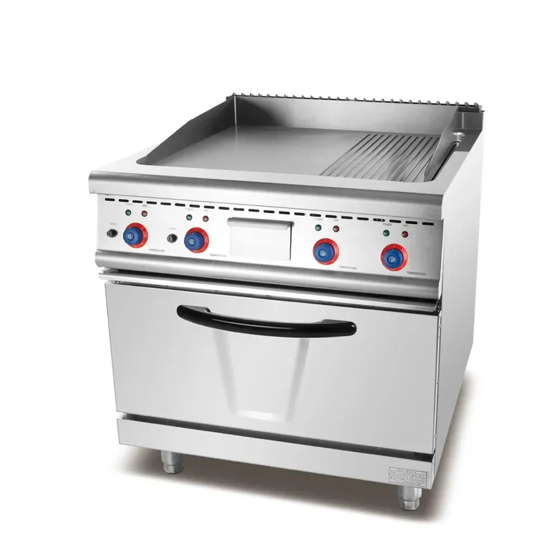 for Professional Electric Frying Pan with Oven Commercial Kitchen Equipment 2/3 Flat 1/3 Slotted  Restaurant Use