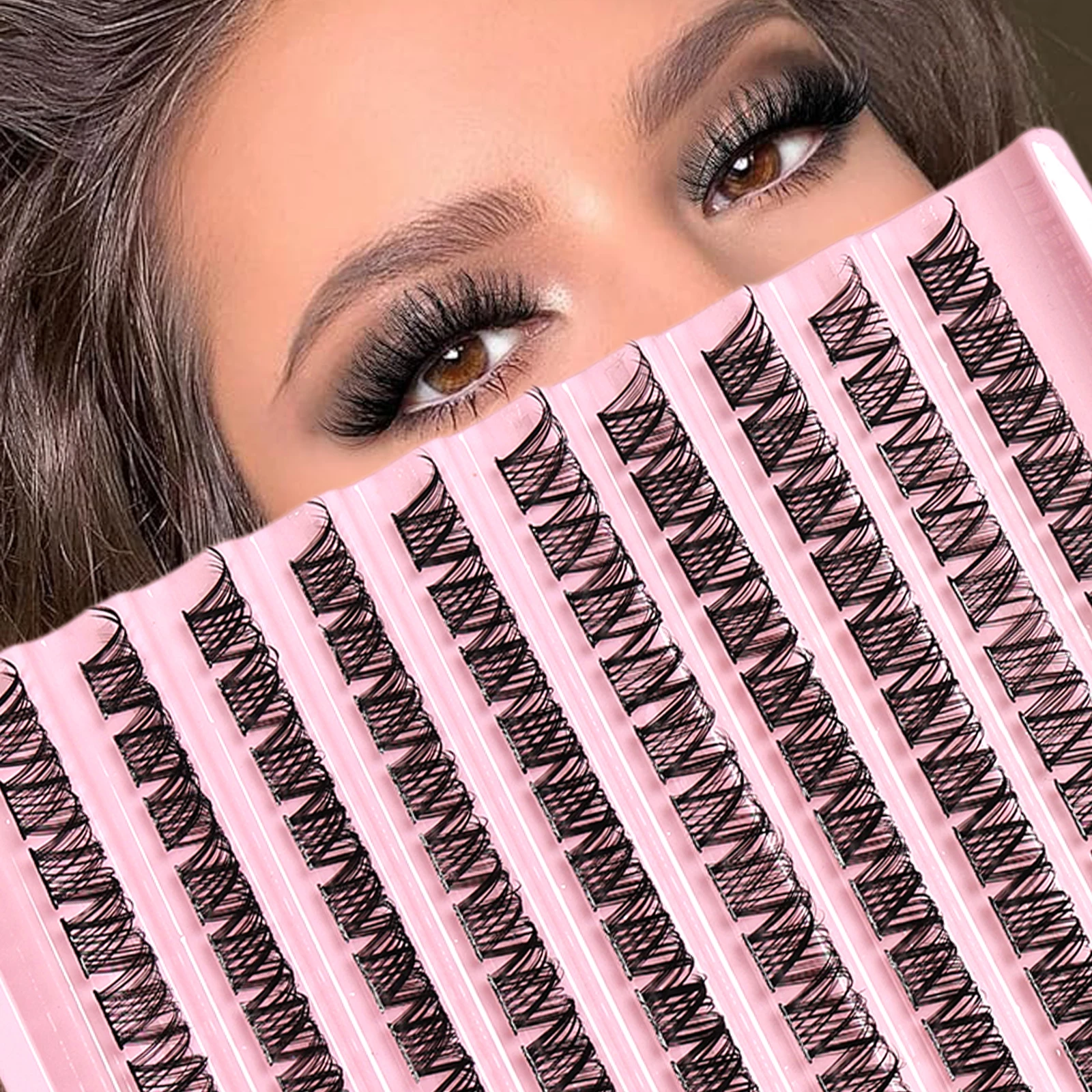 110 Stück D-Curl Flauschige Einzelwimpern Wiederverwendbare DIY-Wimpernverlängerungen Einfach Anzuwenden für Anfänger Tägliches Make-up