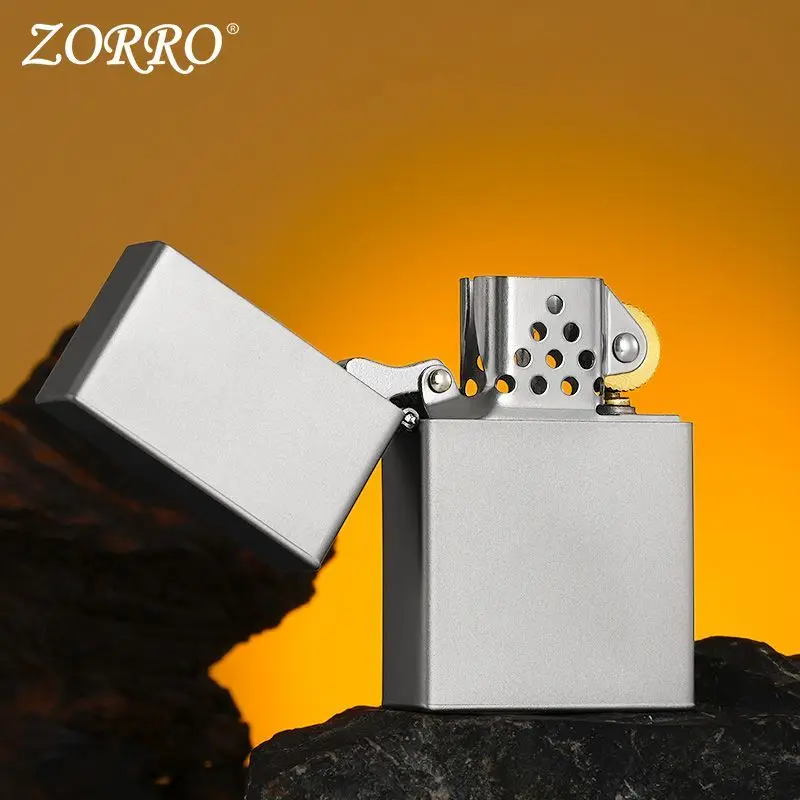 

Ветрозащитная топливная зажигалка Zorro из чистого титана, корпус из чистого титана с внутренней отделкой из чистого титана, аксессуары для сигарет, мужской подарок.