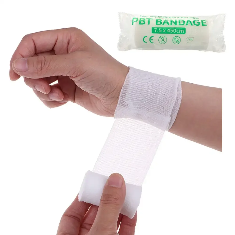 10 Rolls 7.5cm X 4.5m Cotton PBT Elastic Bandage Medical Supply Conforming First Aid Gauze Wound Dressing Emergency Care