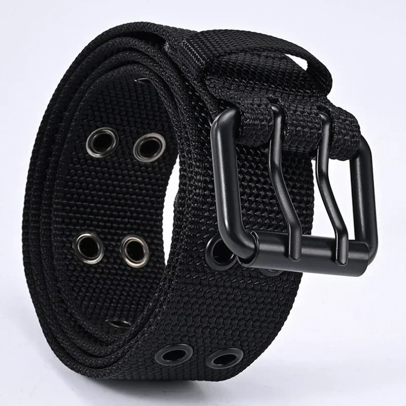 Nuevo cinturón de tela de nailon transpirable para hombre, cinturón deportivo para exteriores, cinturón con hebilla para pantalones vaqueros, cinturón táctico para hombre