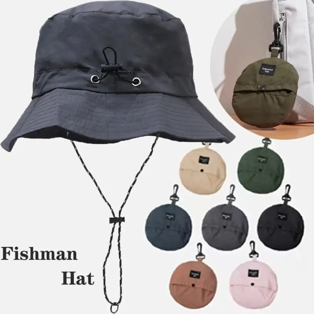 Sommerlicher Sonnenschutz Wasserdichter Fischerhut Bucket Hat Camping Wandern Kappe mit Aufbewahrungstasche Anti-UV Sonnenhut Bergsteigerhut