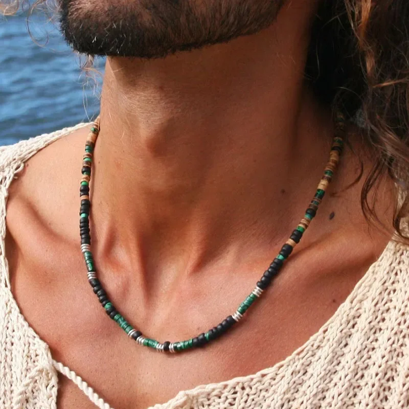 قلادة على شكل صدفة البحر من Cowrie للرجال - قلادة من لؤلؤ رجالي على شكل صدفة جوز الهند #4