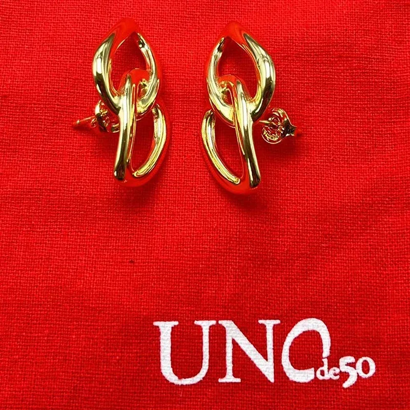 2023 UNOde50 earring Venda Quente Europeia e Americana Moda Simples Criativo Mulheres Brincos Jóias Gift Bag