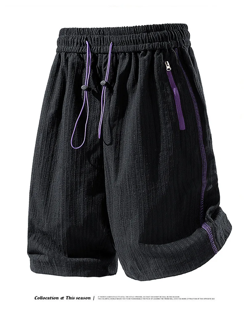 Herren Sommer Eisseide Schnelltrocknend T-Shirt Shorts Set Lässige Mode Sportanzug Stilvolles Outfit – Detail 12