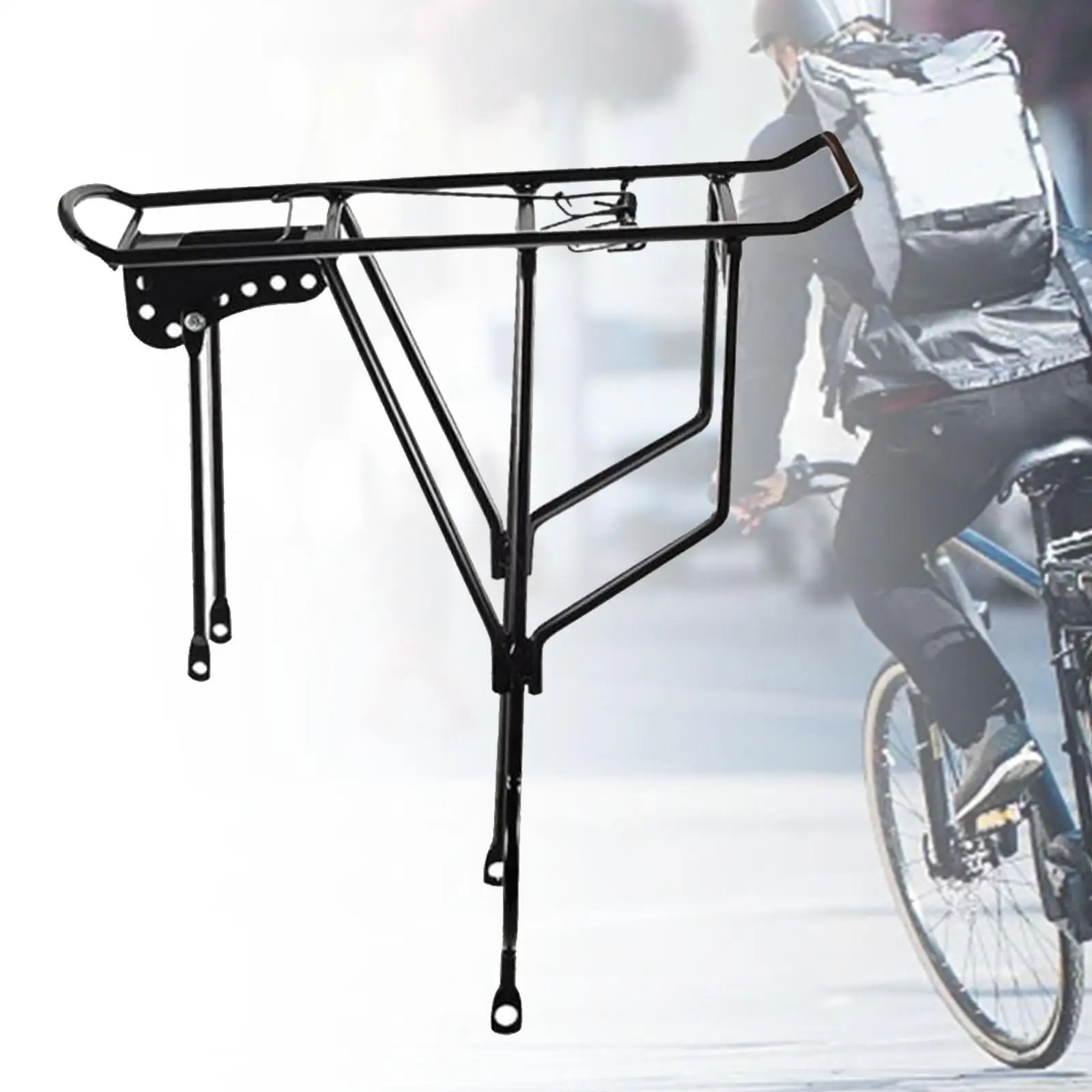 Bike Rear Cargo Rack Sturdy Metal Touring Carrier Rear Bicycle Luggage Rack for Long Distance Rides