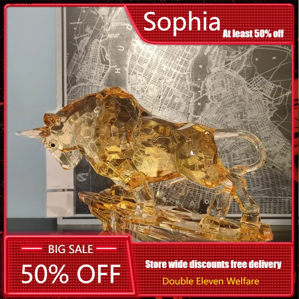 Bull Statue Wall Street Bull Sculpture Stock Market Charging Animal Statue Art Home Office Decoration 14.76 '' Long Home Decor
