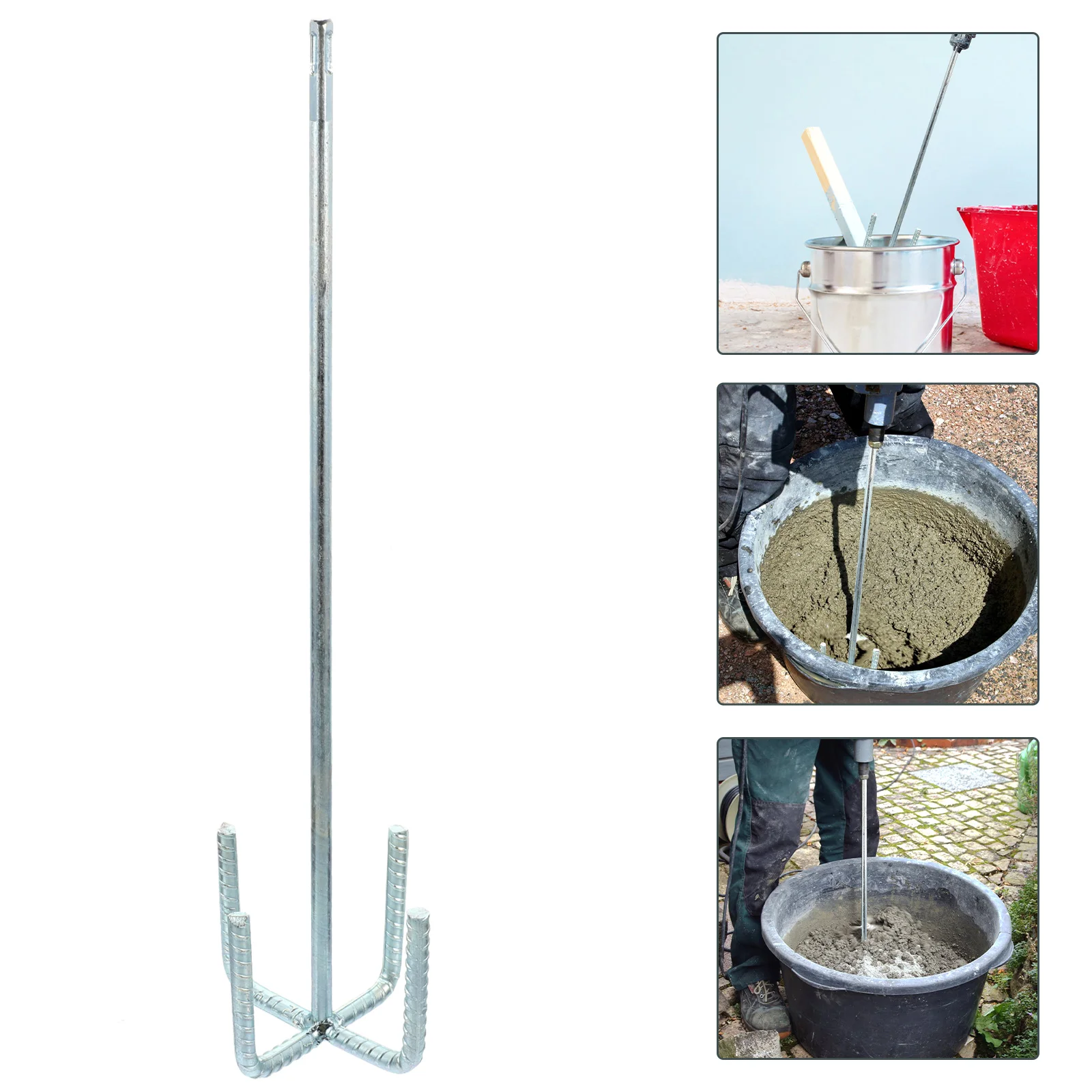 

Grout Mixer Paint Attachment Head Drill Stirring Rod Oil Mixing Stick Epoxies Long Paddle and Mud for 45 # Steel Cement