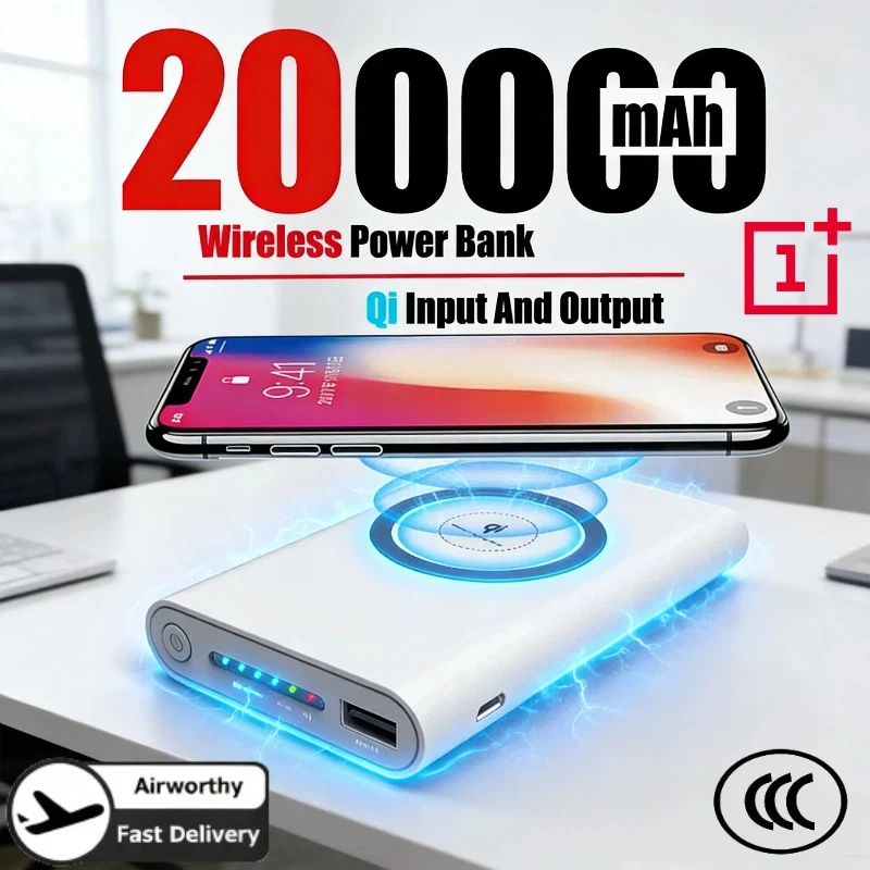 Oneplus Magnetic Power Bank Super Thin Wireless 200000mah High Capacity Backup Battery Two-way Fast Charger For iPhone Xiaomi