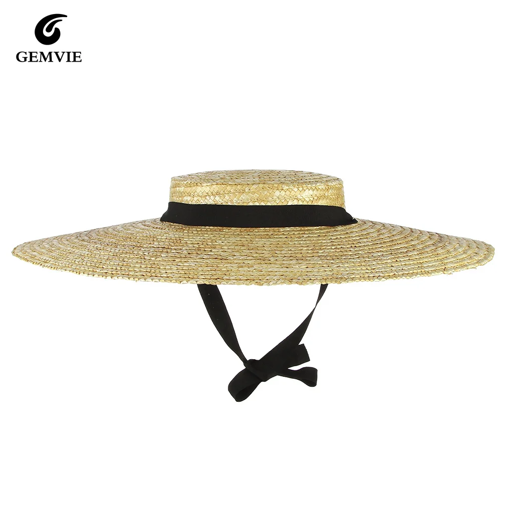 2022 Womens Summer Hats New Large Brim STRAW HAT Summer Hats For Women Beach Cap Flat Top Sun Hat Straw SUMMER HAT For Women