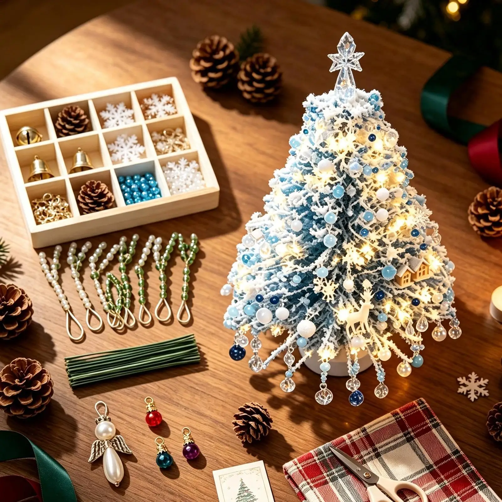 Handmade Christmas Tree DIY Beading Set, Autumn and Winter Theme Decoration Gifts, Non-finished Products Need To Be Made By Hand