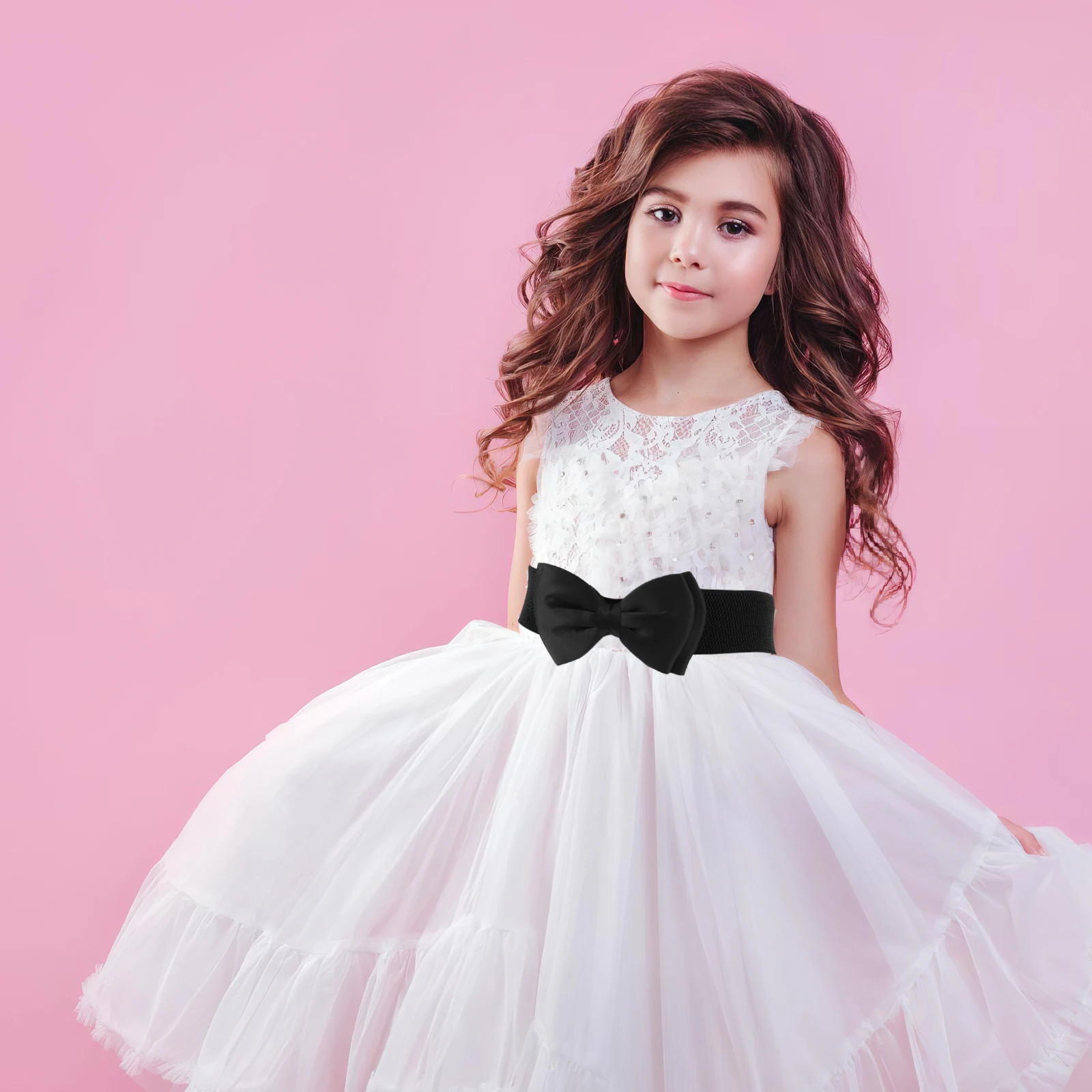 2 قطعة أحزمة الخصر المرنة واسعة Bowknot ل قابل للتعديل تمتد حزام فستان مشد القوس عقدة وشاح حزام 75 سنتيمتر #1