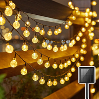 Solar 5/7/12m Outdoor LED Crystal Globe String Light Fairy Light for Garden Wedding Christmas Home Room 2025  Ramadan Decoration
