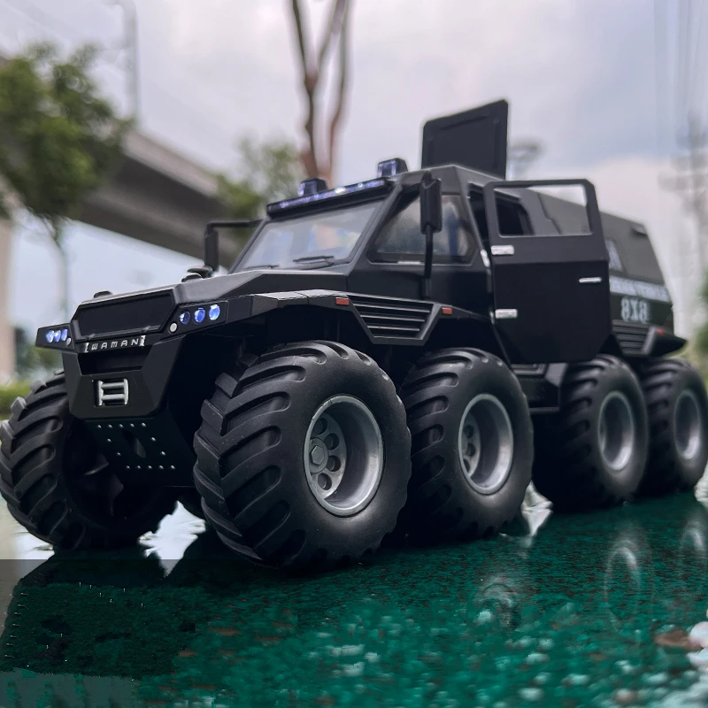 1:24 Russia Conqueror Shaman 8*8 Tyre Alloy Armored Car Model Diecast Metal Toy Off-road Vehicles Police Car Model Children Gift