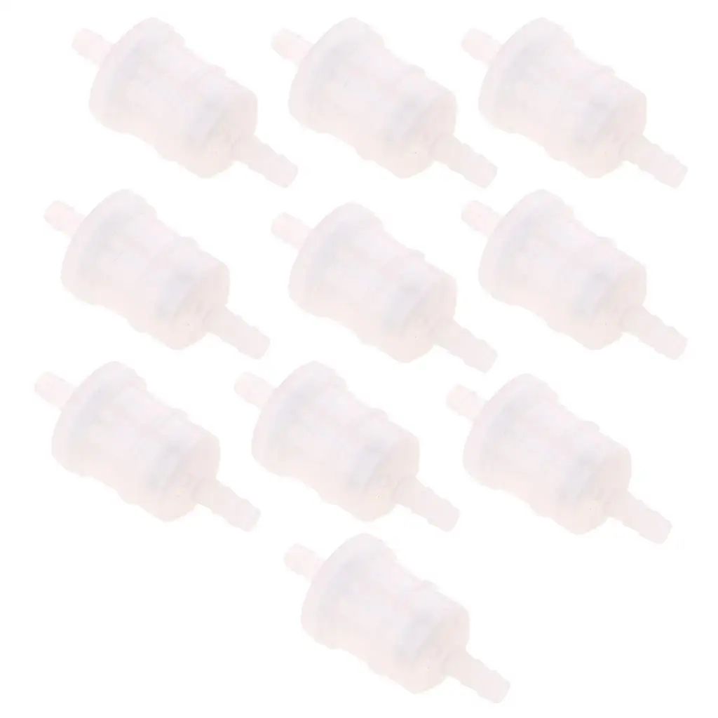 

10 Pieces Universal Motorcycle Petrol Inline Fuel Filter Fit 6mm Hose Pipes