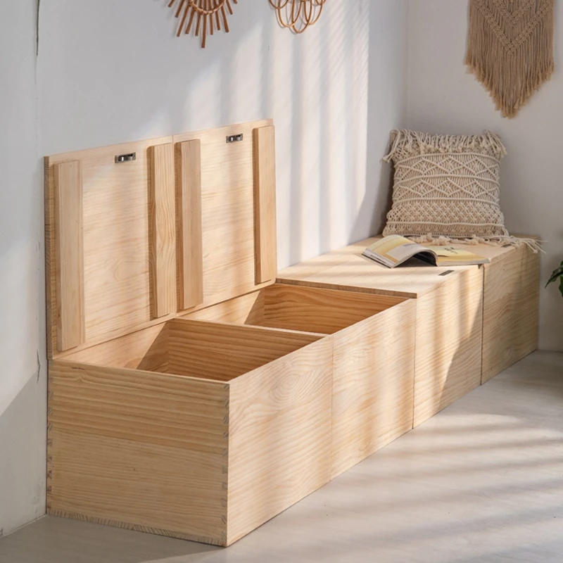 

Tatami mat wooden box, storage box, multi-functional solid wood splicing bed, can sit on bay window, floor bed, storage box, box