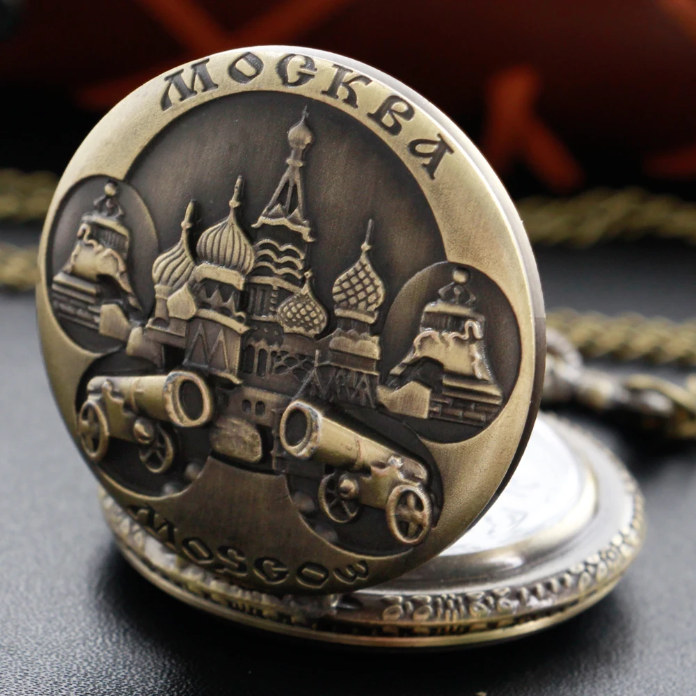 XH3022 Jam Tangan Saku Quartz Relief Salut Nasional Antik Steampunk Jam Tangan Fob Pesona Mode Liontin Kalung dengan Hadiah Rantai