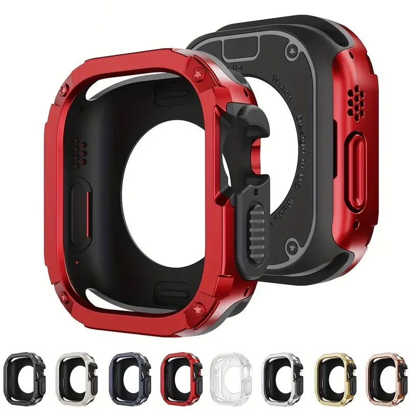 Capa protetora para Apple Watch, 2 em 1, PC e TPU, à prova de queda, capa para iWatch Series 8, 7, 6, 5, 4, SE, Ultra, 41mm, 45 milímetros, 44 milímetros, 40 milímetros, ultra