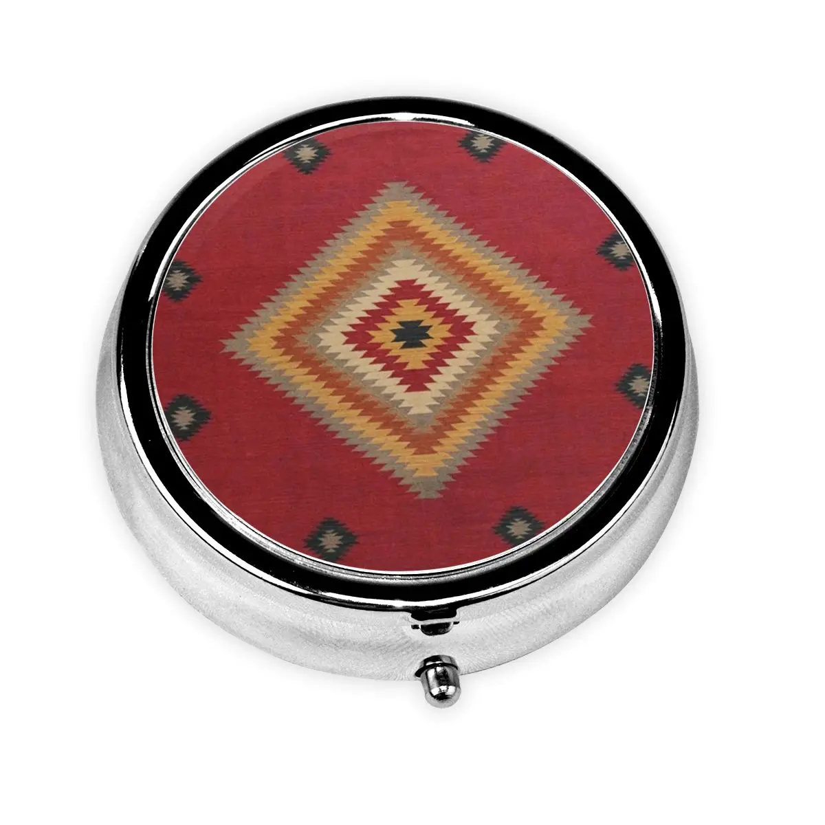 

Эпическая антикварная металлическая коробка для таблеток в традиционном марокканском стиле, компактная коробка для хранения с 3 отделениями в стиле бохо и геометрическим рисунком