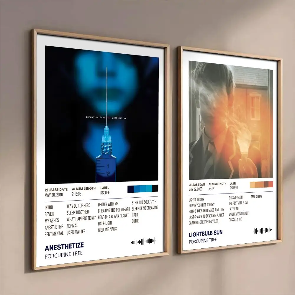 Adesivos de Pôster do Álbum P-Porcupine Tree, Decoração de Parede Autoadesiva para Quarto, Sala de Estar, Decoração HD para Casa, Presente