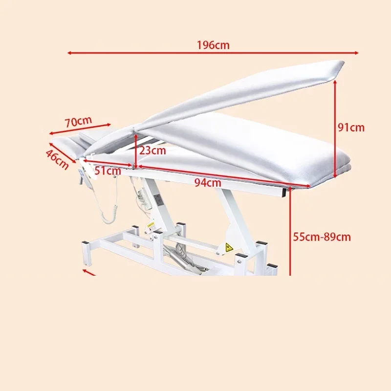 Mesa De Masaje profesional, cama con Pedal eléctrico De lujo, salón De belleza, Spa, Camas De Masaje ajustables, muebles comerciales