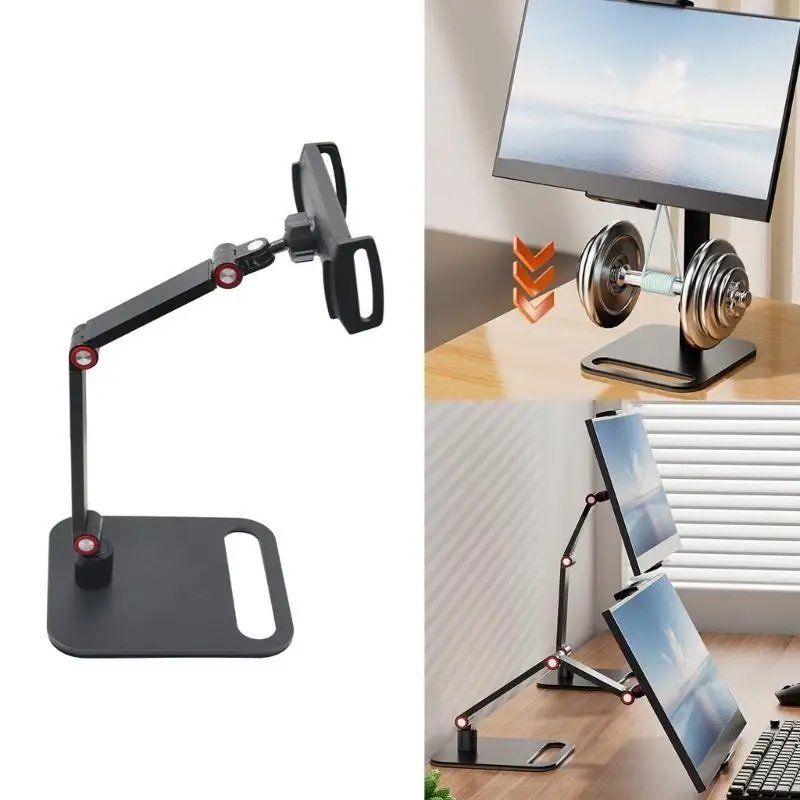 R53C Slimly Aluminum Computer Stand With Reinforced Joints Fit 4.7inch-18inch Screens Tablets for Kitchen Bedroom Office Use