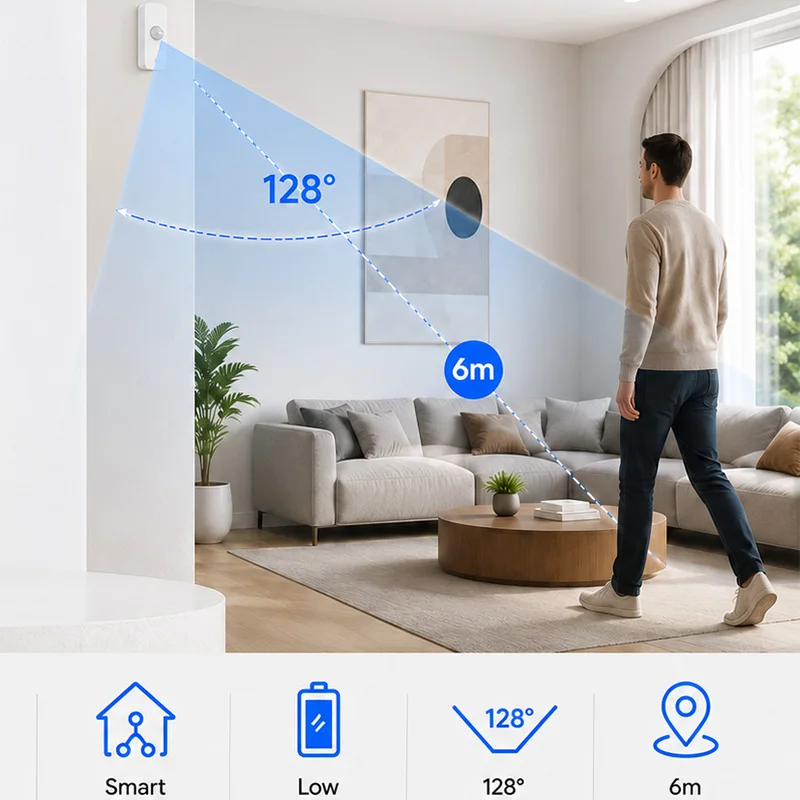 Инфракрасный датчик движения Zigbee 3.0 для умного дома (для систем безопасности) – поддерживает Yandex, Zigbee2MQTT и Home Assistant