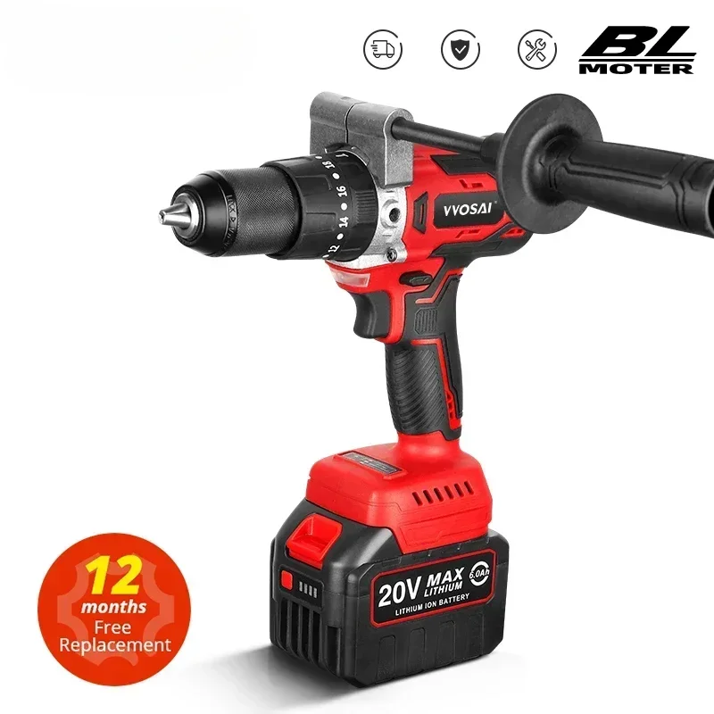 

MT-Series 125N.m 20V Brushless Electric Drill 13mm Cordless Drill Hammer Li-ion Battery Electric Power Screwdriver