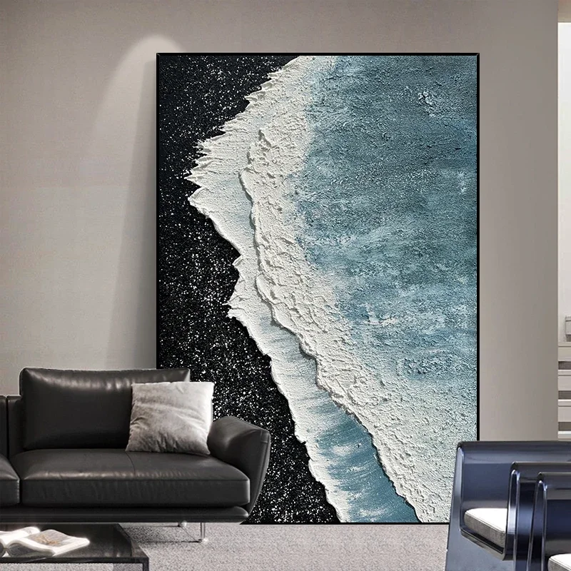 

Modern Abstract Hand-painted Oil Painting, Frameless Office Oil Painting New Design for Living Room and Hotel Decoration