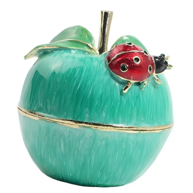 31BB Enamel Metal Jewelry Box Fruit Shaped Holder for Small Accessories Rings Earrings Pendants Desktop Entryway Display and