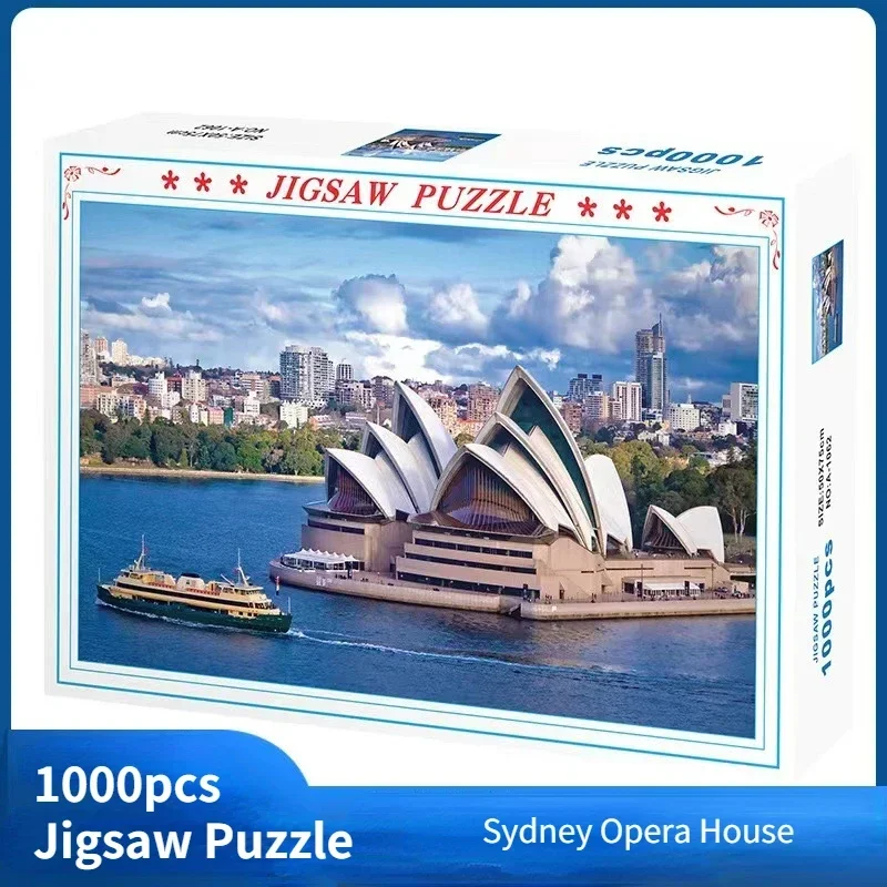 75*50cm Adult Paper Jigsaw Puzzle 1000PCS Sydney Opera House Construction Series Children Educational Entertainment Toys Puzzl