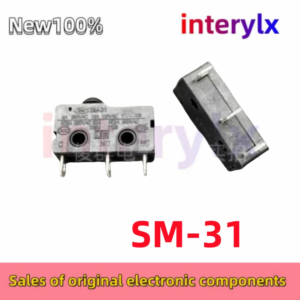 10Pcs/Lot CMM SM-31 SM31 medium-sized micro switch 3A250VAC travel limit detection reset 2-pin 3-pin normally open button