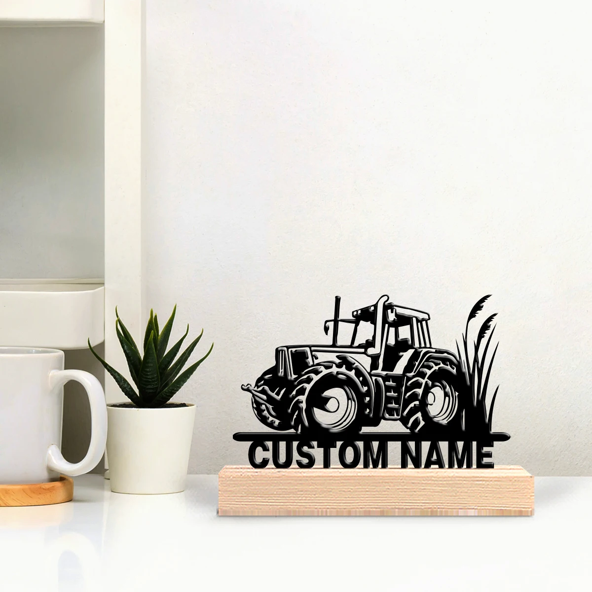 Home Decor Statue - 1pc Modern Excavator Custom Text Tin
