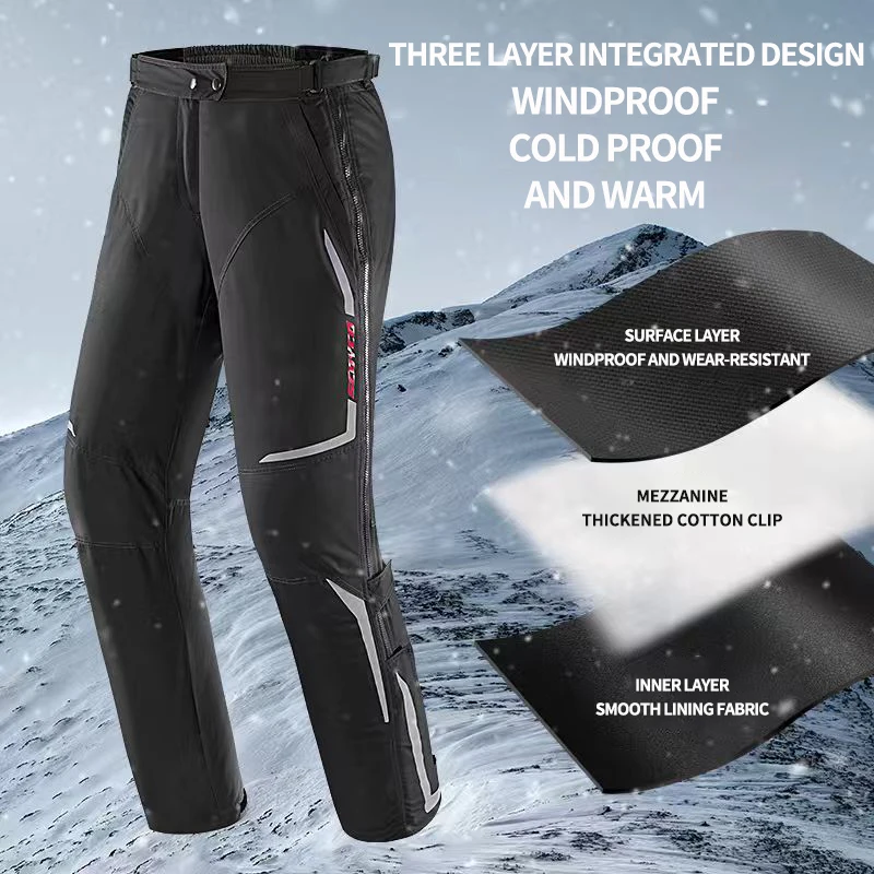 SCOYCO دراجة نارية السراويل شتاء دافئ سريع خلع السراويل مقاوم للماء يندبروف موتوكروس CE المضادة للسقوط الجبلية السراويل الإفراج السريع